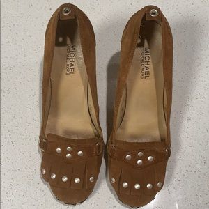 MICHAEL MICHAEL KORS Gwen Brown Suede Stud Pumps